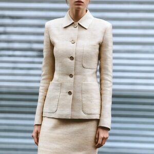 LAFAYETTE 148 NEW YORK | NWT! Dune Mélange Silk & Linen Tailored Chore Jacket